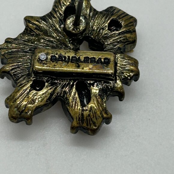 Rhinestone Floral Stud Earrings, BaubleBar Pink & Clear Gun Metal Tone Pierced - Picture 11 of 13